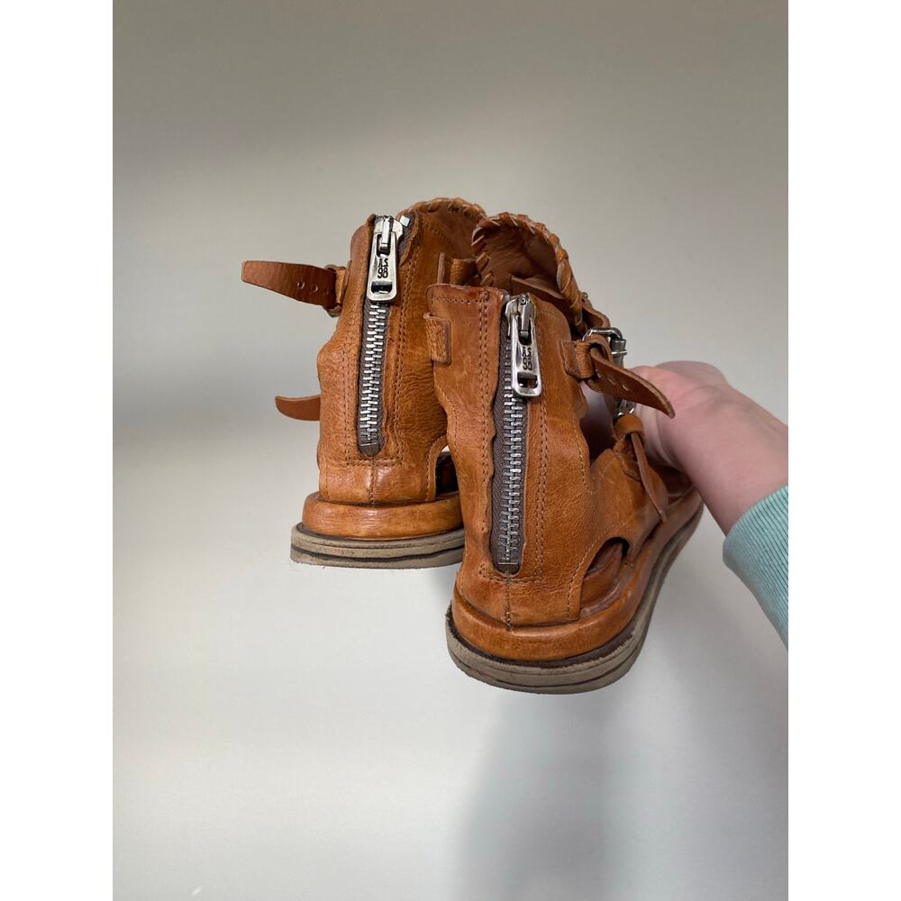 AS 98 Hera Sandals Tan Leather Studded Gladiator Size 40/ US 9 - Picture 4 of 7